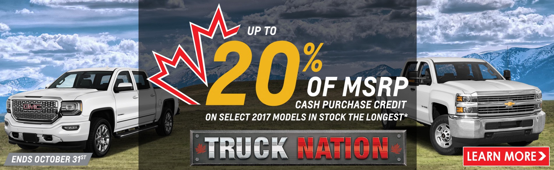 Enjoy 20% off MSRP cash purchase credit on select remaining 2017 cars, trucks and SUVs plus great deals on new trucks in Georgetown from Georgetown Chevrolet Buick GMC